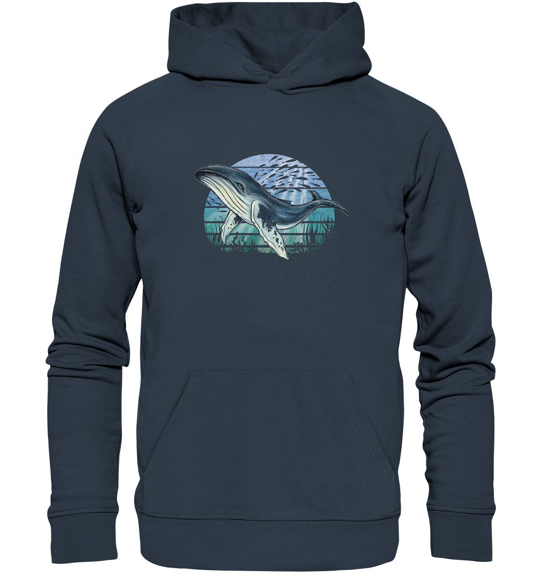 Retro Unterwasser Buckelwal - Organic Hoodie