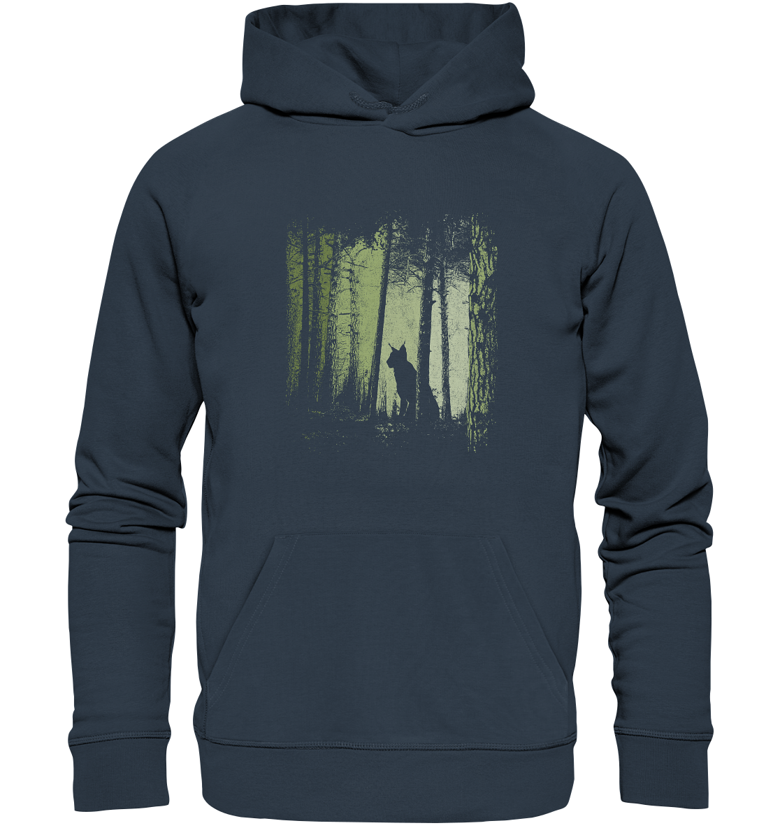 Luchs Wildkatze im Zwielicht Wald - Organic Hoodie