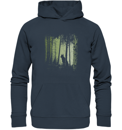 Luchs Wildkatze im Zwielicht Wald - Organic Hoodie