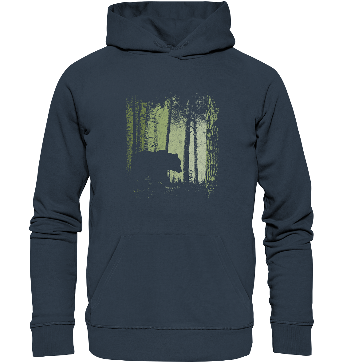 Braunbär im Zwielicht Wald - Organic Hoodie