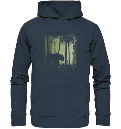 Braunbär im Zwielicht Wald - Organic Hoodie