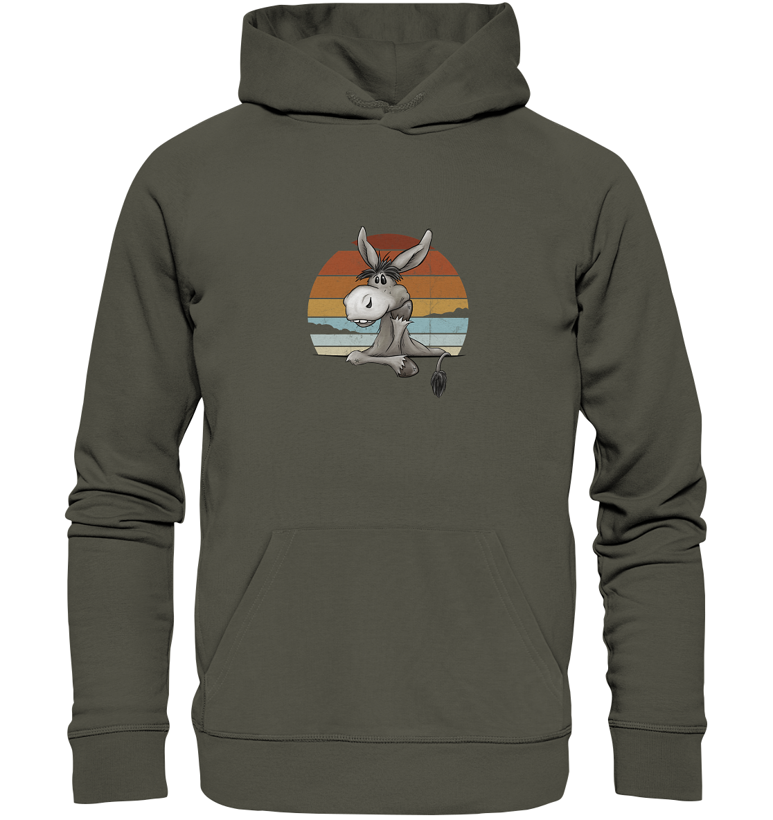 Lässiges Maultier Retro Esel - Organic Hoodie