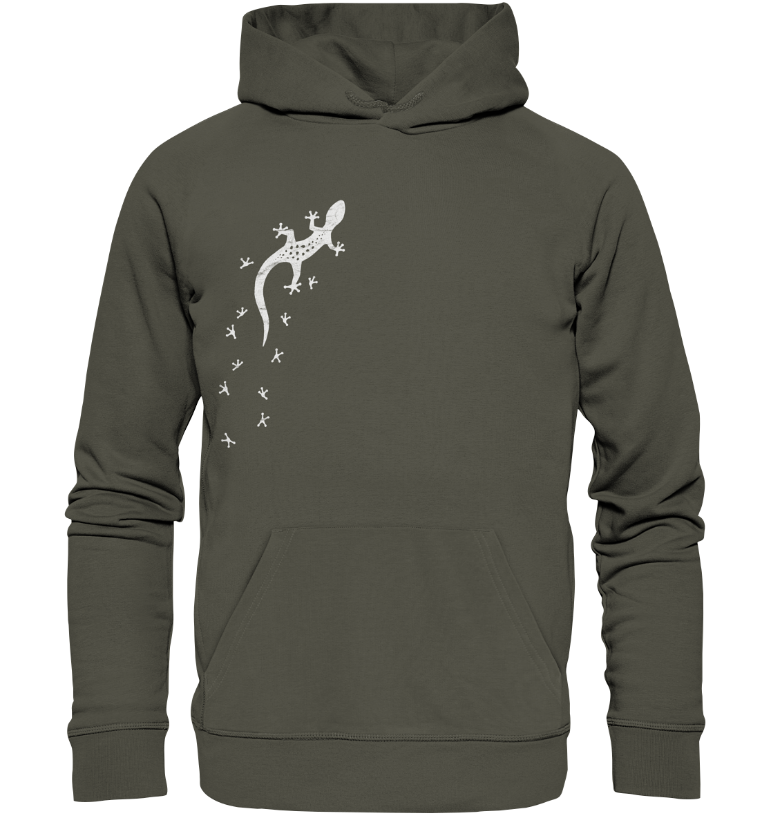 Gecko Eidechse Silhouette hell - Organic Hoodie