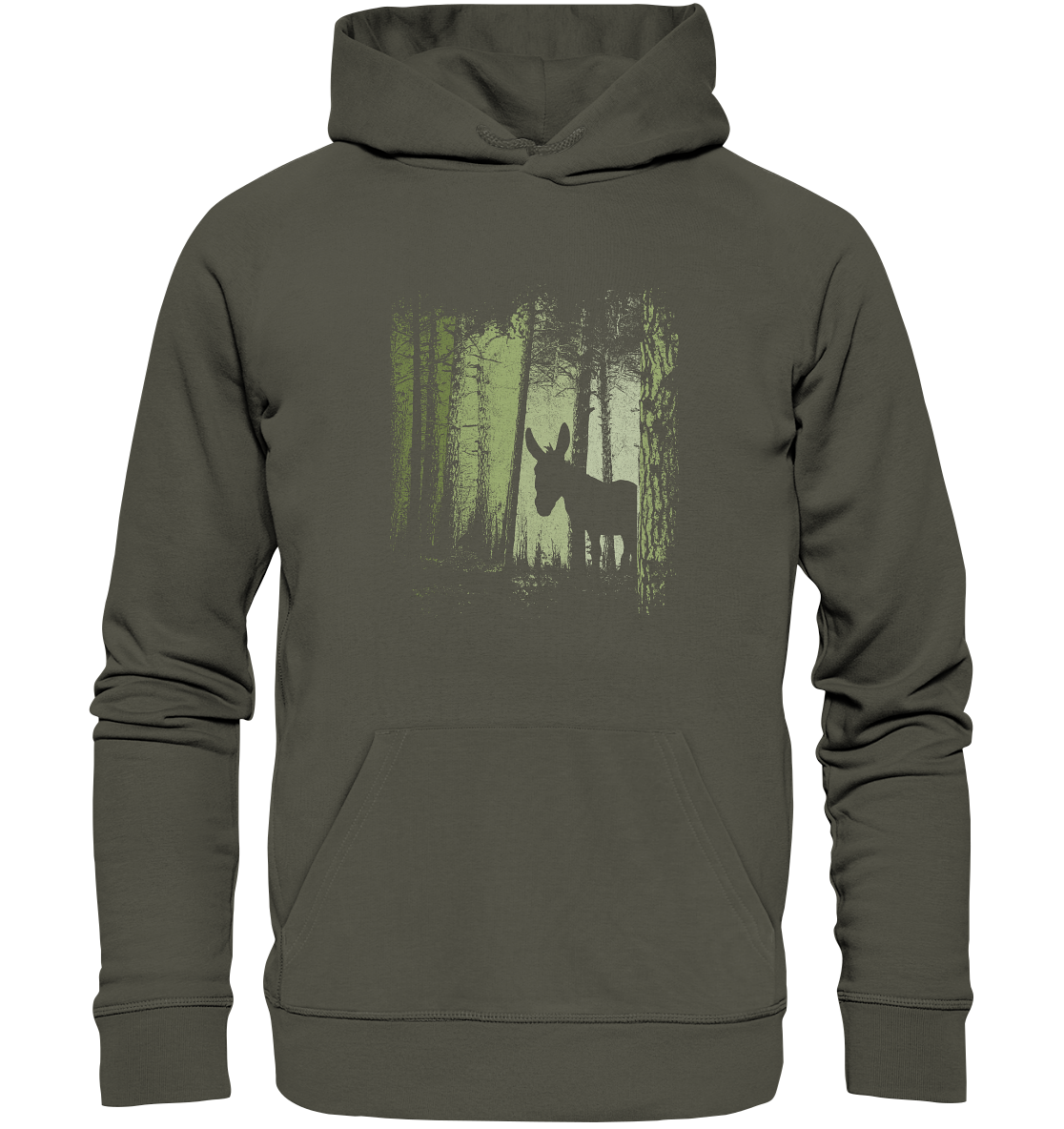 Esel im Zwielicht-Wald - Organic Hoodie