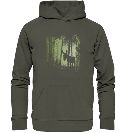 Esel im Zwielicht-Wald - Organic Hoodie