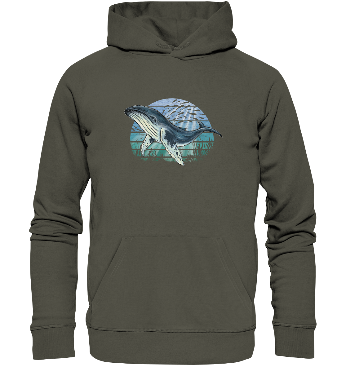Retro Unterwasser Buckelwal - Organic Hoodie