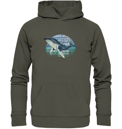 Retro Unterwasser Buckelwal - Organic Hoodie