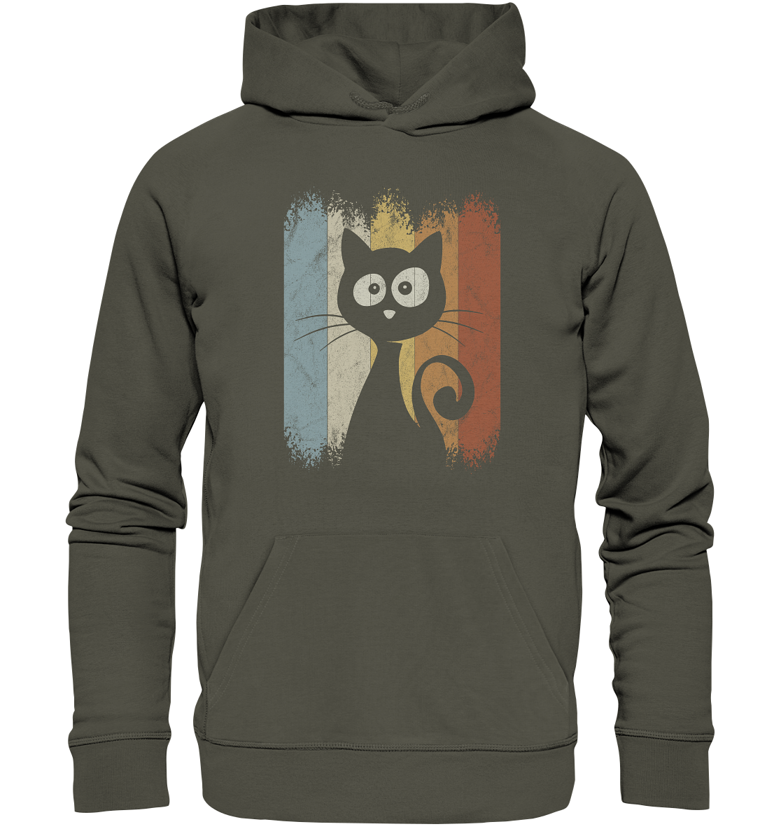 Retro Katze Silhouette - Organic Hoodie