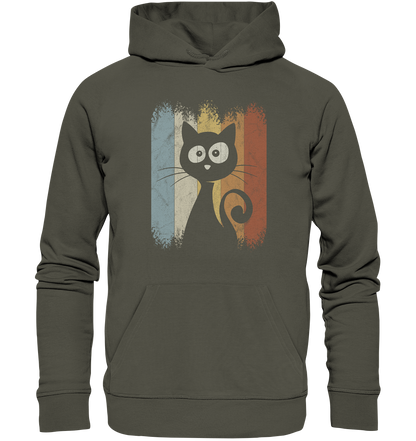 Retro Katze Silhouette - Organic Hoodie