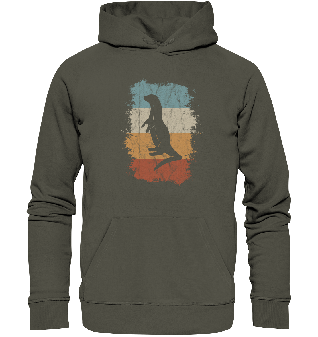 Retro Otter Fischotter Silhouette - Organic Hoodie