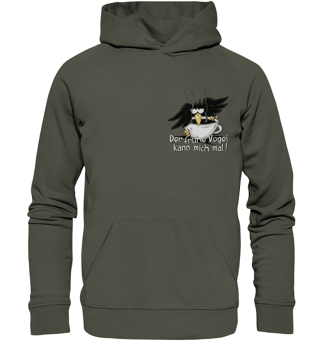 Der frühe Vogel kann mich mal | Kaffee Rabe - Organic Hoodie
