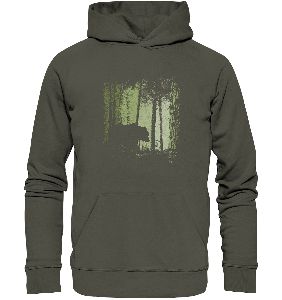Braunbär im Zwielicht Wald - Organic Hoodie