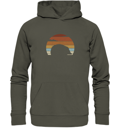 Retro Igel Silhouette im Sonnenuntergang - Organic Hoodie