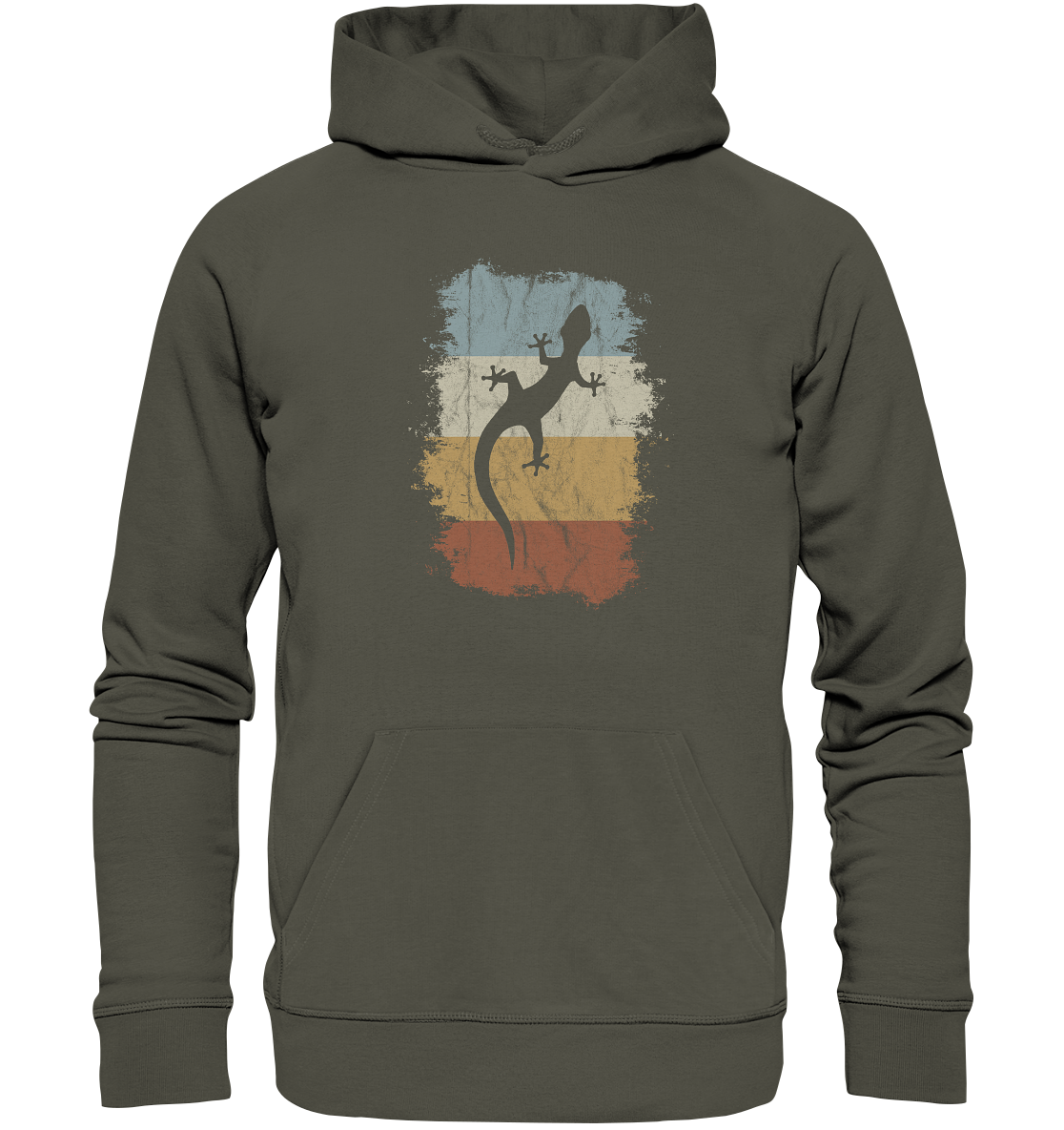 Retro Gecko Salamander Silhouette - Organic Hoodie