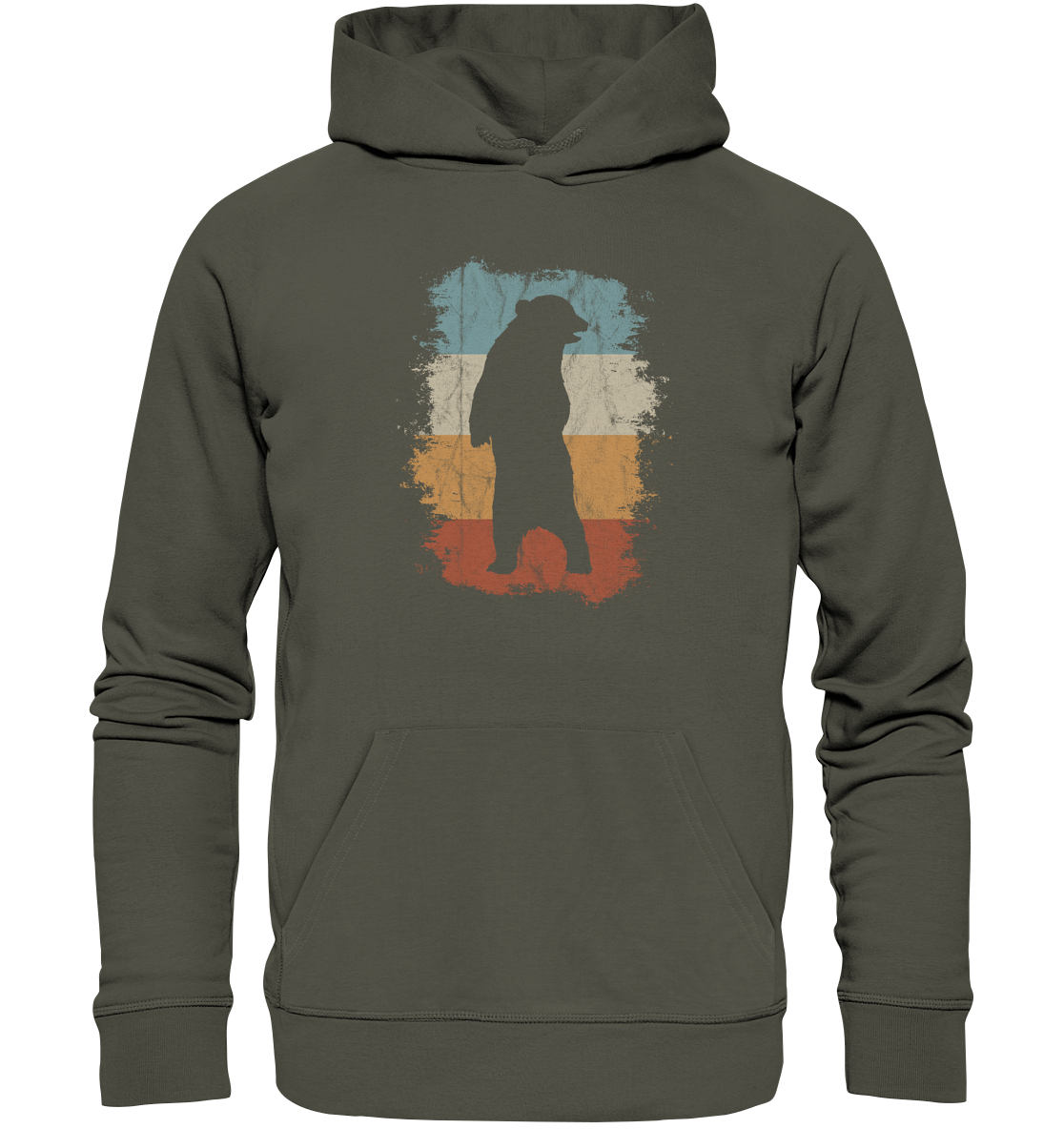 Retro Bären-Silhouette - Organic Hoodie