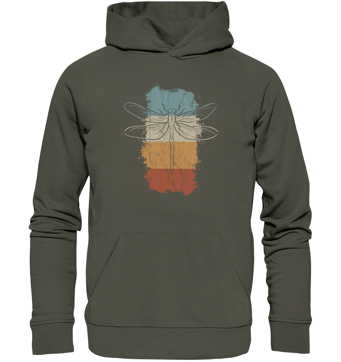 Retro Kunst Libelle | Vintage Dragonfly - Organic Hoodie