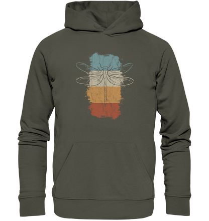 Retro Kunst Libelle | Vintage Dragonfly - Organic Hoodie