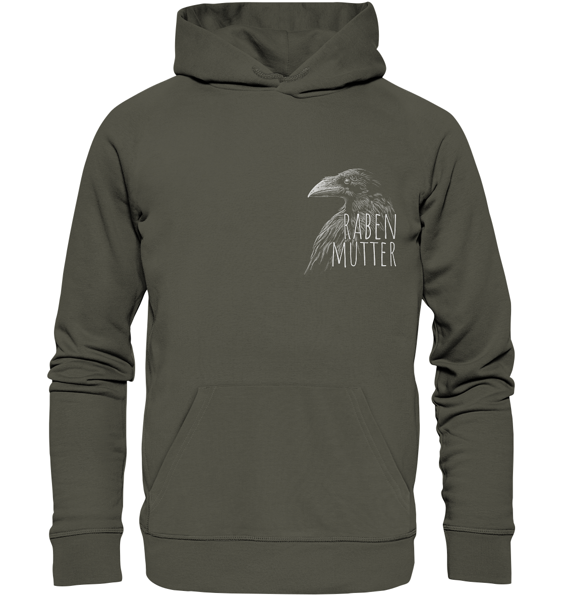 Rabenmutter schwarze Krähe Rabe - Organic Hoodie
