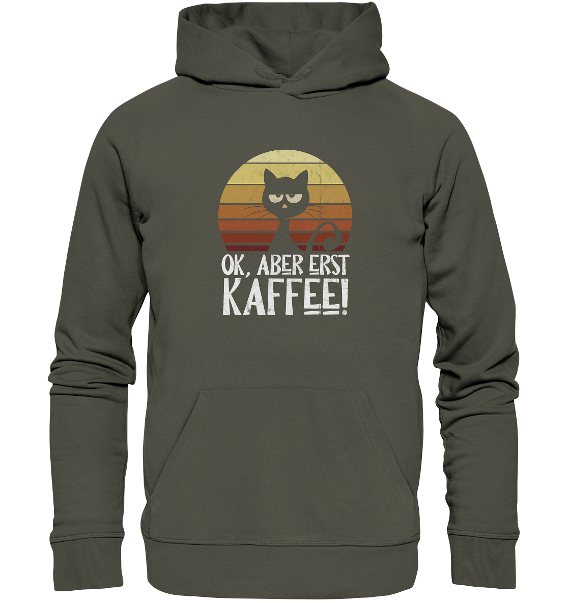 Ok, aber erst Kaffee | launische Katze - Organic Hoodie