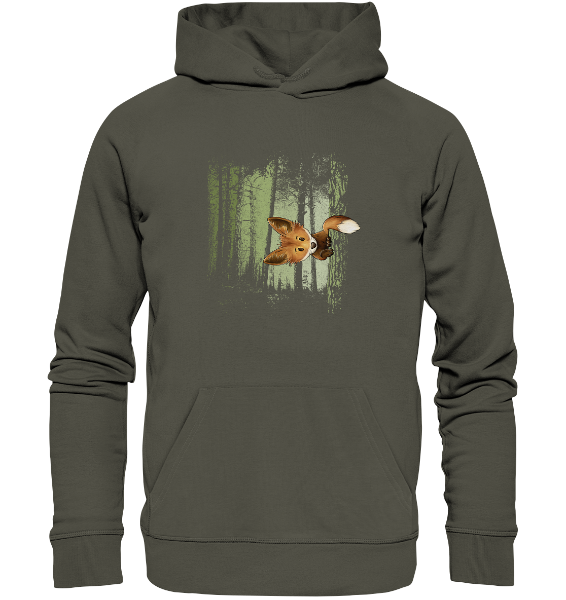 Fuchs im Zwielicht-Wald - Organic Hoodie