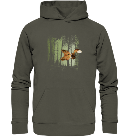 Fuchs im Zwielicht-Wald - Organic Hoodie