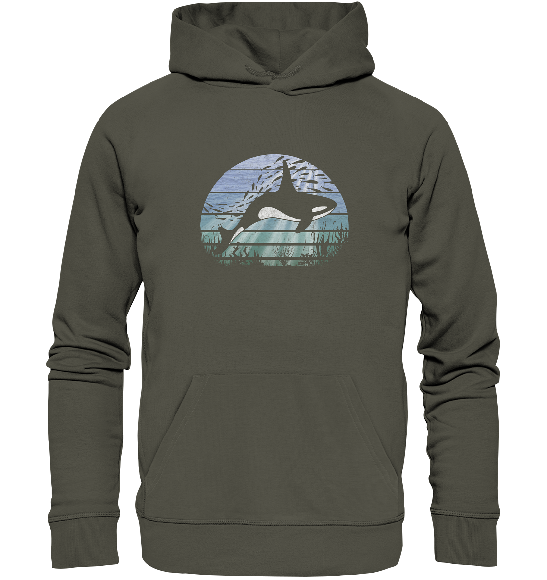 Retro Tiefsee Schwertwal Orca - Organic Hoodie