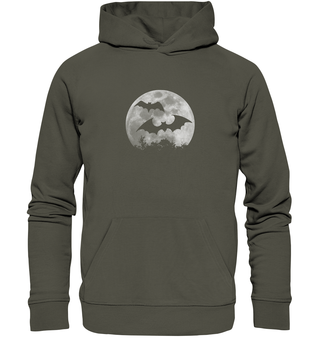 Fledermaus Silhouetten bei Vollmond - Organic Hoodie