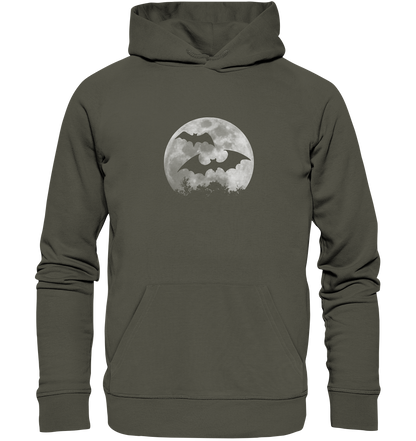 Fledermaus Silhouetten bei Vollmond - Organic Hoodie