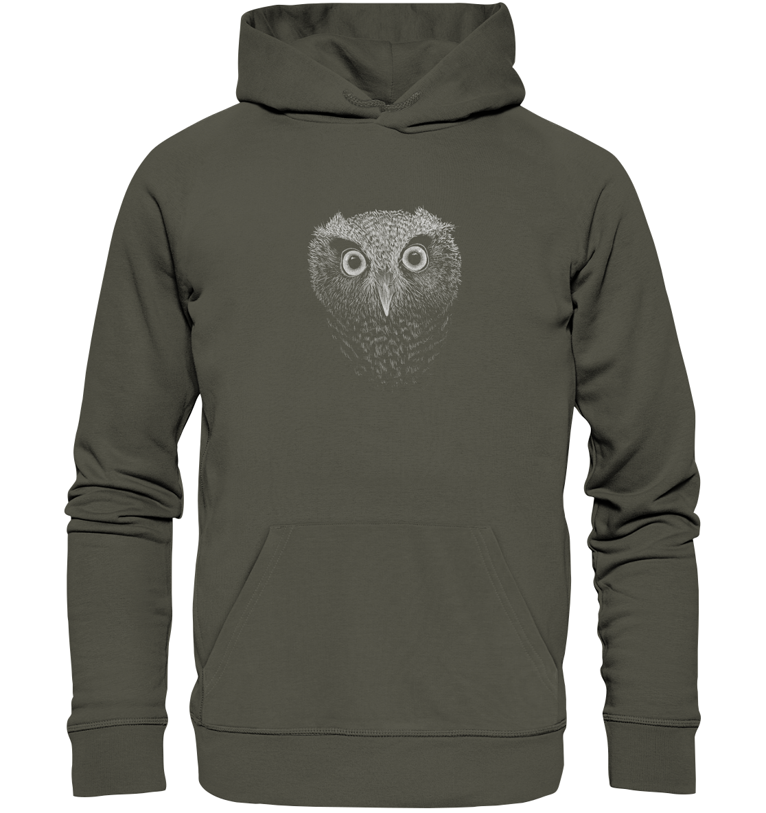 Eule Kritzelkunst Illustration - Organic Hoodie