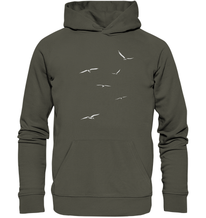 Vogelschwarm – Traum vom Fliegen - Organic Hoodie