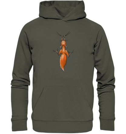Rotes Eichhörnchen hängt ab - Organic Hoodie