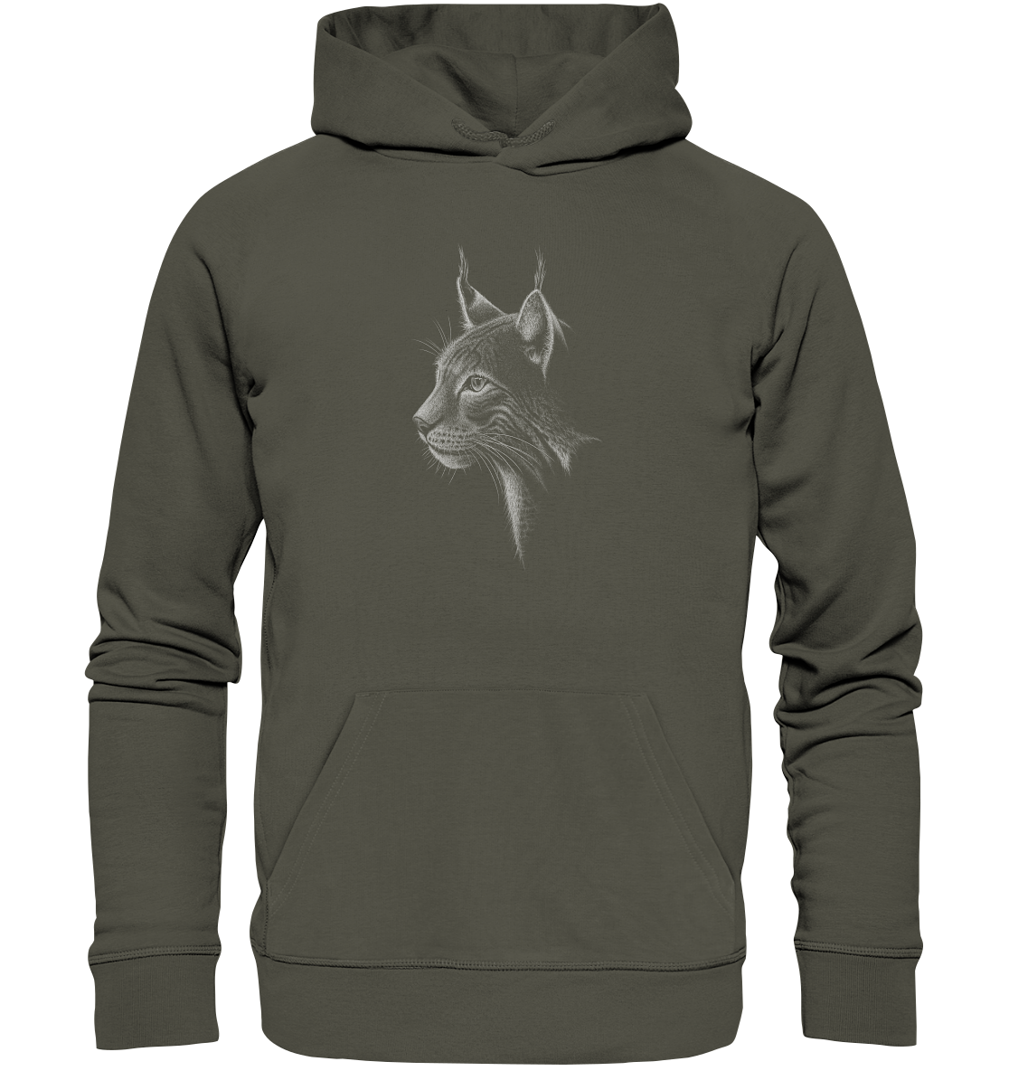 Luchs Kritzelkunst Wildkatze Illustration - Organic Hoodie