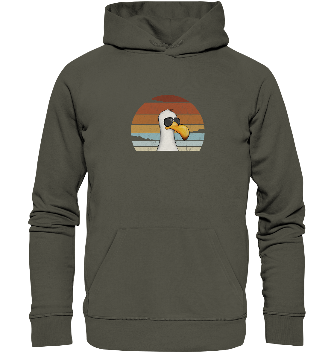Cool lässige Retro Möwe - Organic Hoodie