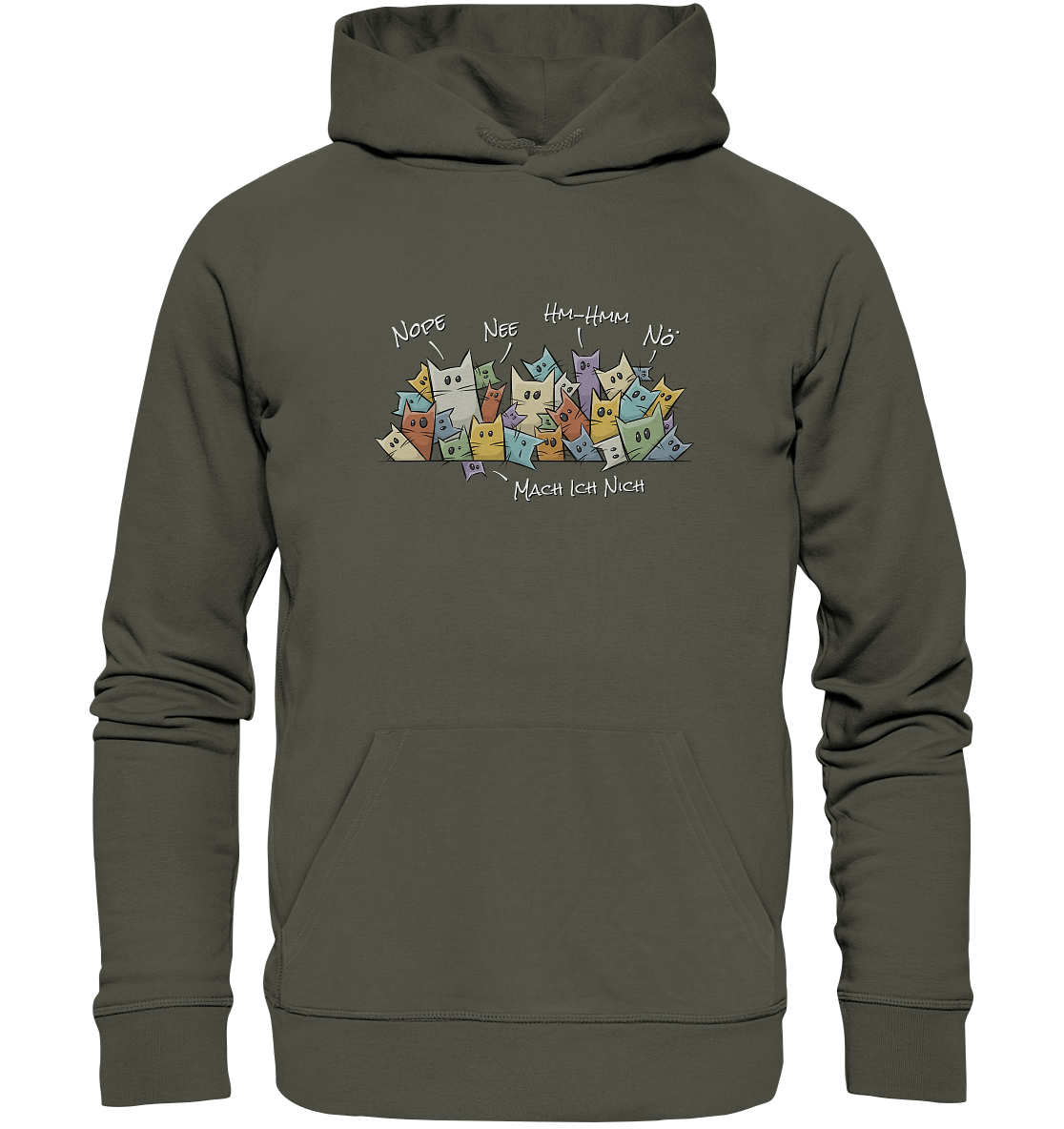 Nope, Nee, Nö Katzen - Organic Hoodie