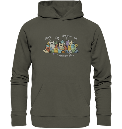 Nope, Nee, Nö Katzen - Organic Hoodie