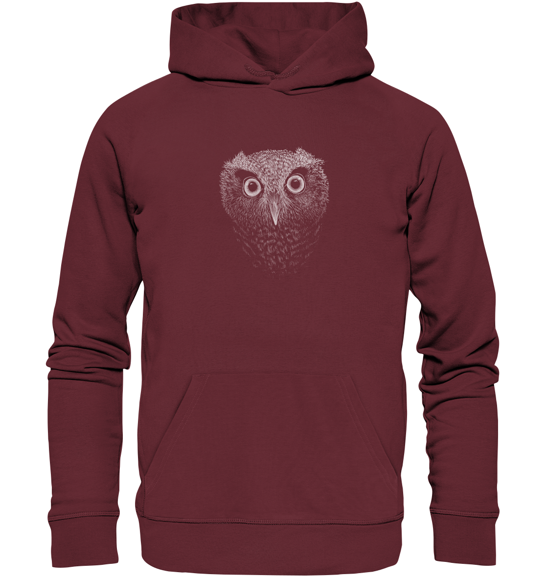 Eule Kritzelkunst Illustration - Organic Hoodie