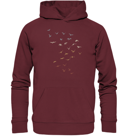 Retro Vogel Schwarm - Organic Hoodie