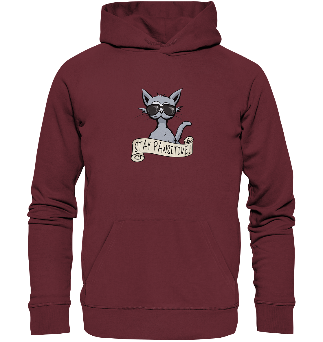 Stay Pawsitive Bleib lässig Hipster Katze - Organic Hoodie