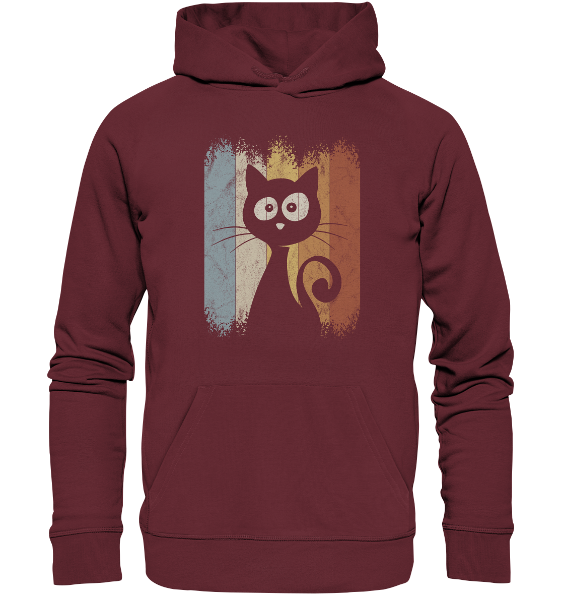 Retro Katze Silhouette - Organic Hoodie