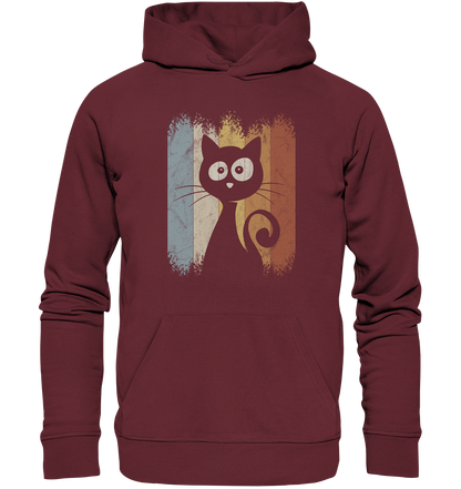 Retro Katze Silhouette - Organic Hoodie