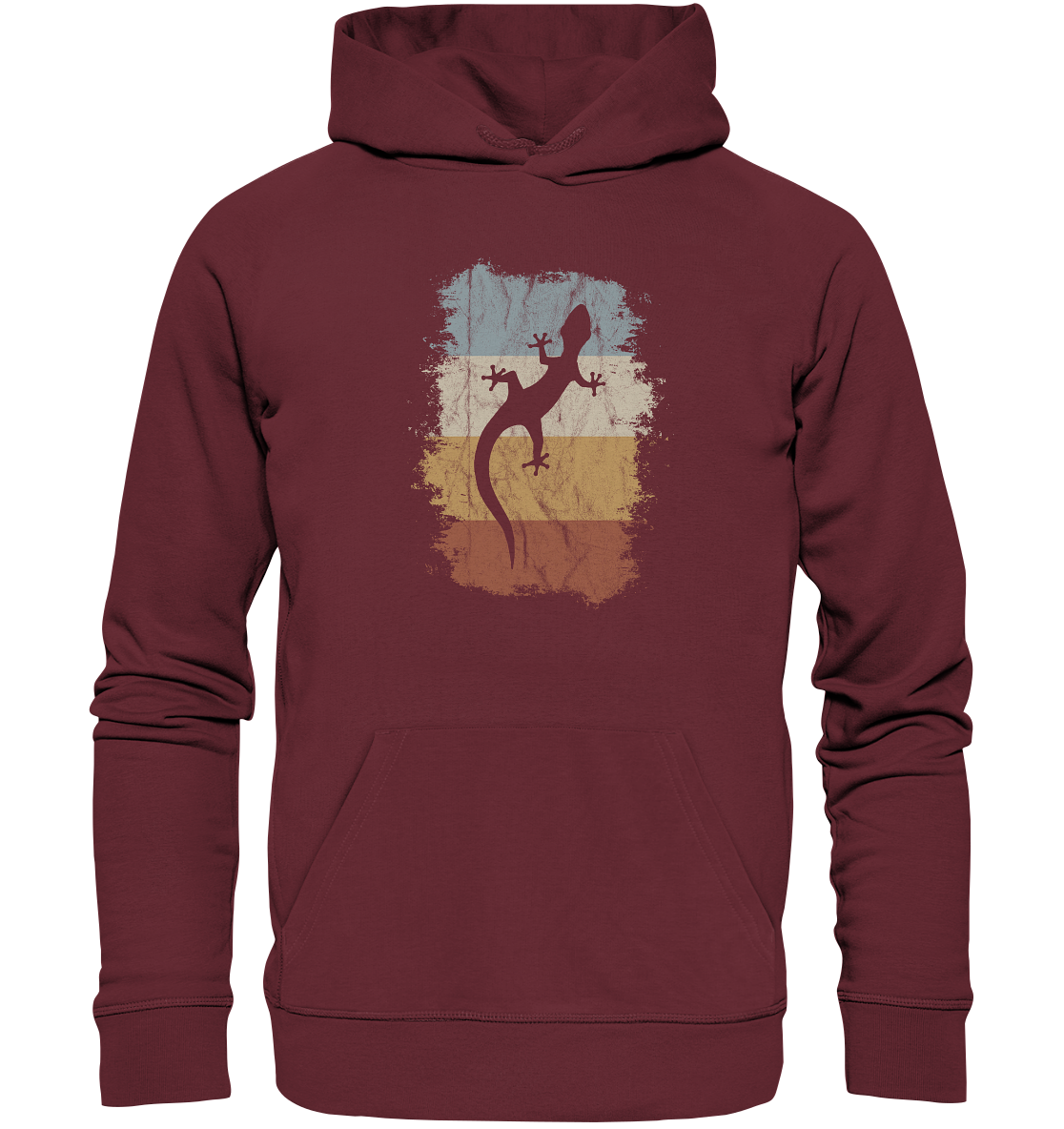Retro Gecko Salamander Silhouette - Organic Hoodie