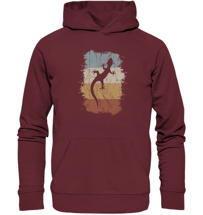 Retro Gecko Salamander Silhouette - Organic Hoodie
