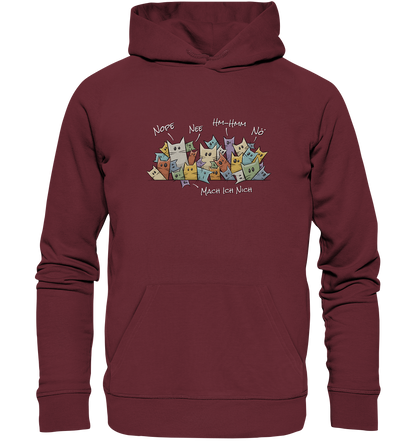 Nope, Nee, Nö Katzen - Organic Hoodie