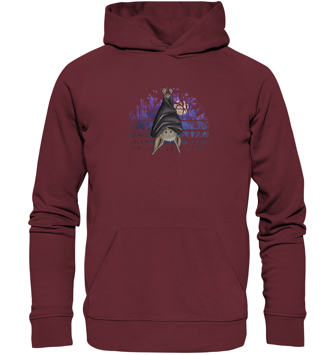 Fledermaus in blauer Nacht - Organic Hoodie