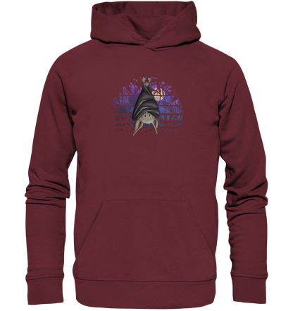 Fledermaus in blauer Nacht - Organic Hoodie