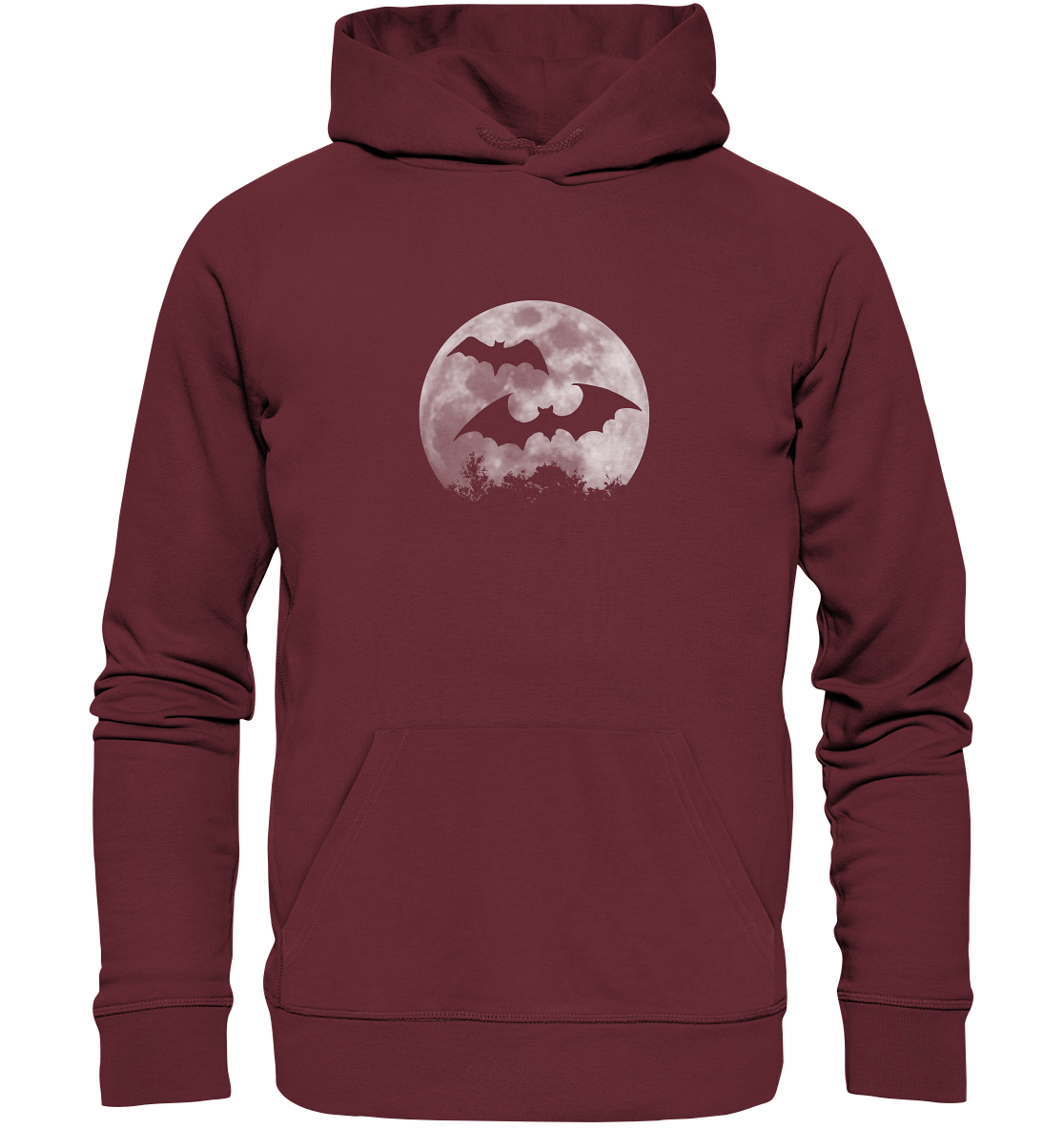 Fledermaus Silhouetten bei Vollmond - Organic Hoodie