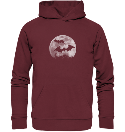 Fledermaus Silhouetten bei Vollmond - Organic Hoodie
