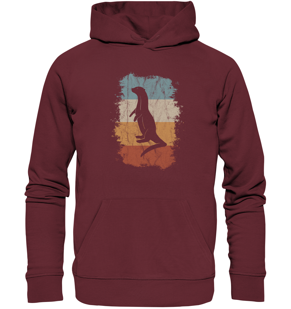 Retro Otter Fischotter Silhouette - Organic Hoodie