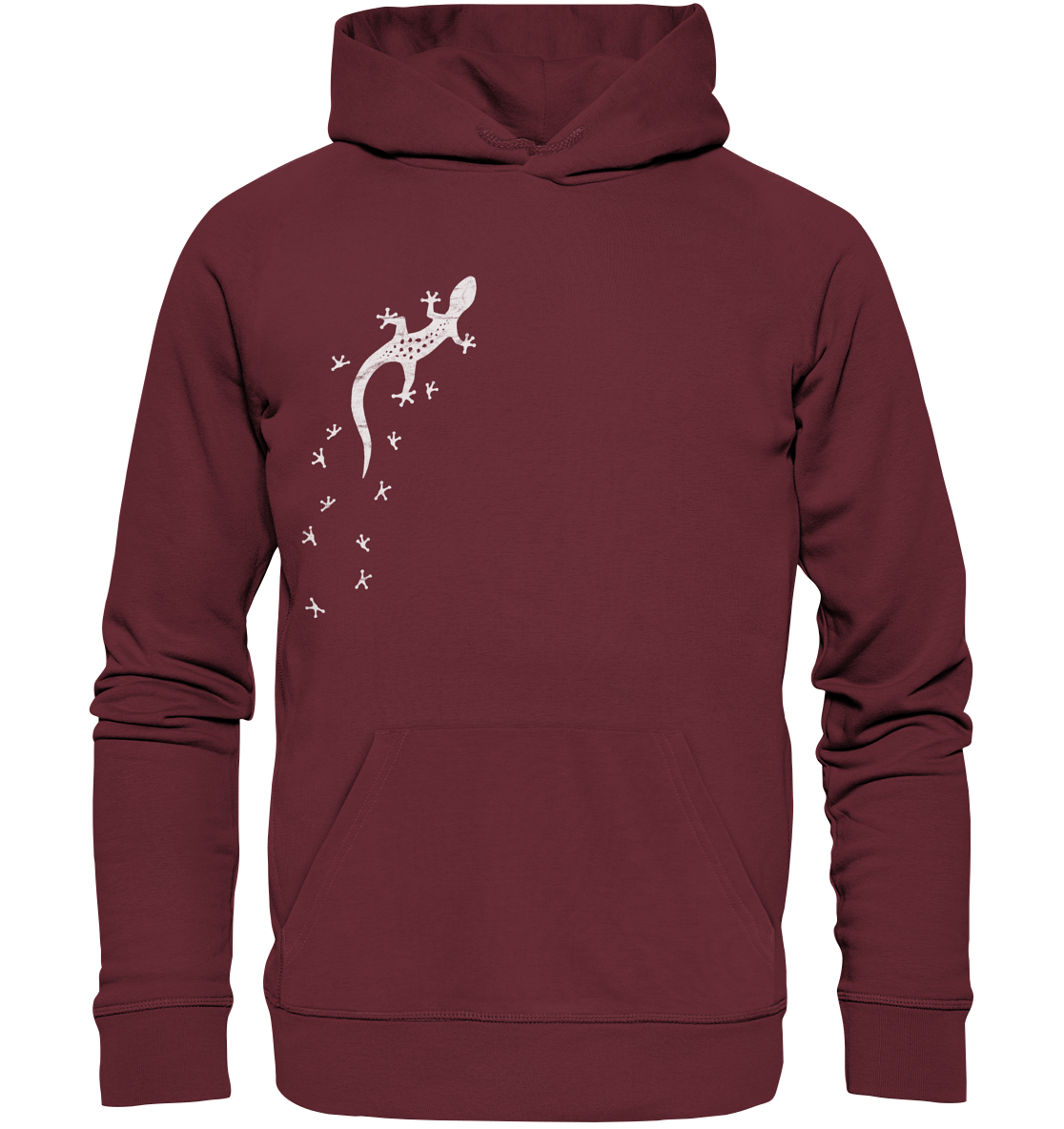 Gecko Eidechse Silhouette hell - Organic Hoodie