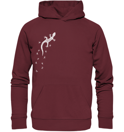 Gecko Eidechse Silhouette hell - Organic Hoodie